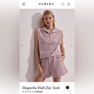 Varley Magnolia Half-zip tank pullover Ice Mauve Size Medium NWT